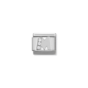 COMPOSABLE CLASSIC LINK 330301/13 LETTER M WITH CZ IN 925 SILVER