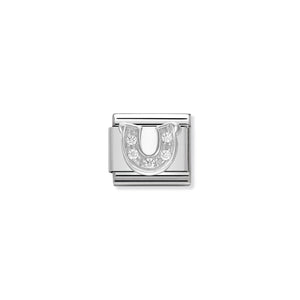 COMPOSABLE CLASSIC LINK 330304/06 HORSESHOE WITH CZ IN 925 SILVER