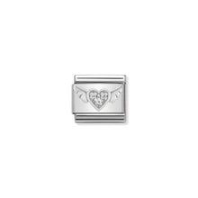 Load image into Gallery viewer, COMPOSABLE CLASSIC LINK 330304/12 FLYING HEART WITH CZ IN 925 SILVER
