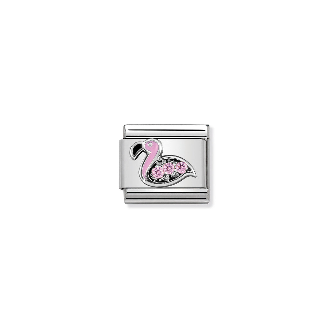 COMPOSABLE CLASSIC LINK 330304/31 FLAMINGO WITH CZ IN 925 SILVER