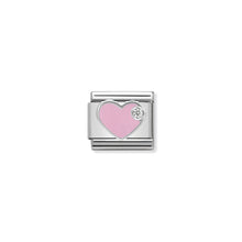 Load image into Gallery viewer, COMPOSABLE CLASSIC LINK 330305/02 PINK HEART WITH CZ &amp; ENAMEL IN 925 SILVER
