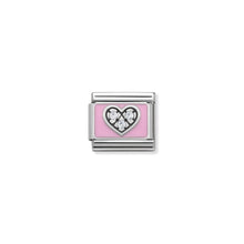 Load image into Gallery viewer, COMPOSABLE CLASSIC LINK 330306/06 PINK HEART WITH CZ &amp; ENAMEL IN 925 SILVER
