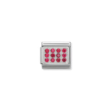 Load image into Gallery viewer, COMPOSABLE CLASSIC LINK 330307/02 PAVÉ WITH RED CZ IN 925 SILVER
