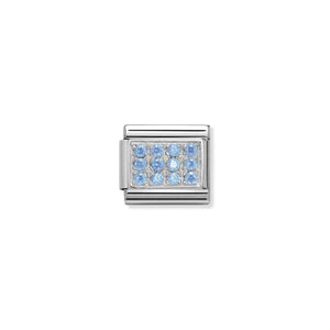 COMPOSABLE CLASSIC LINK 330307/05 PAVÉ WITH LIGHT BLUE CZ IN 925 SILVER