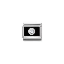 Load image into Gallery viewer, COMPOSABLE CLASSIC LINK 330315/05 WHITE CUBIC ZIRCONIA ON BLACK IN 925 SILVER
