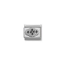 Load image into Gallery viewer, COMPOSABLE CLASSIC LINK 330316/02 FLOWER WITH BLACK CZ IN 925 SILVER
