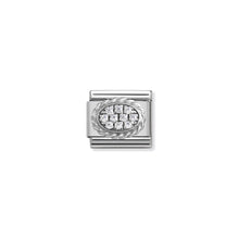 Load image into Gallery viewer, COMPOSABLE CLASSIC LINK 330316/03 OVAL WITH WHITE CZ IN 925 SILVER
