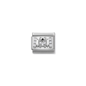 COMPOSABLE CLASSIC LINK 330316/07 MOM WITH WHITE CZ IN 925 SILVER