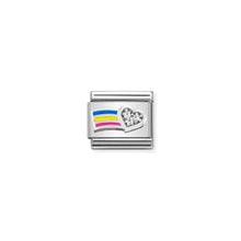 Load image into Gallery viewer, COMPOSABLE CLASSIC LINK 330321/01 RAINBOW WITH CZ HEART IN 925 SILVER
