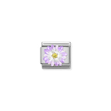 Load image into Gallery viewer, COMPOSABLE CLASSIC LINK 330321/03 ENAMEL PURPLE FLOWER IN 925 SILVER
