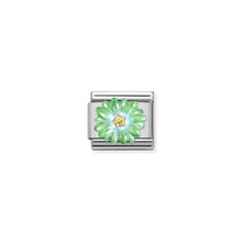 Load image into Gallery viewer, COMPOSABLE CLASSIC LINK 330321/07 ENAMEL GREEN FLOWER IN 925 SILVER
