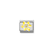 Load image into Gallery viewer, COMPOSABLE CLASSIC LINK 330321/08 ENAMEL NARCISSUS YELLOW FLOWER IN 925 SILVER
