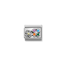 Load image into Gallery viewer, COMPOSABLE CLASSIC LINK 330323/04 FOUR-LEAF CLOVER RAINBOW CZ IN SILVER
