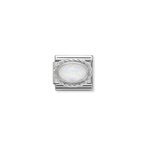 COMPOSABLE CLASSIC LINK 330503/07 WHITE OPAL STONE IN 925 SILVER