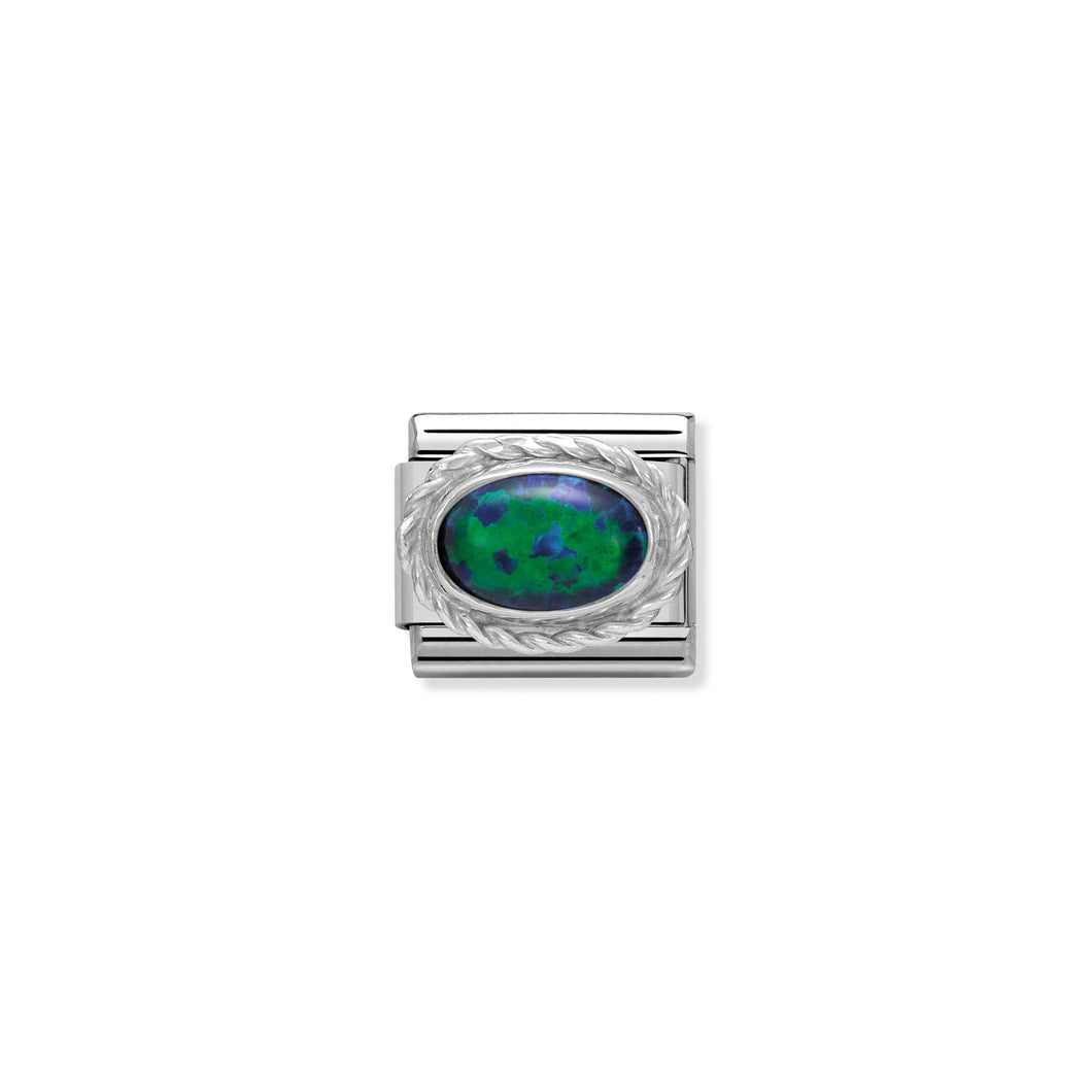 COMPOSABLE CLASSIC LINK 330503/26 GREEN OPAL STONE IN 925 SILVER