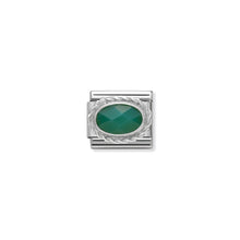 Load image into Gallery viewer, COMPOSABLE CLASSIC LINK 330503/27 FACETED GREEN AGATE STONE IN 925 SILVER

