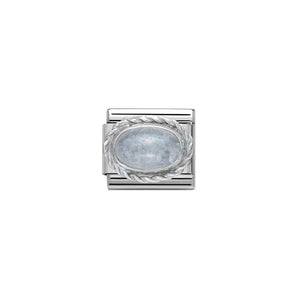 COMPOSABLE CLASSIC LINK 330504/01 AQUAMARINE STONE IN 925 SILVER