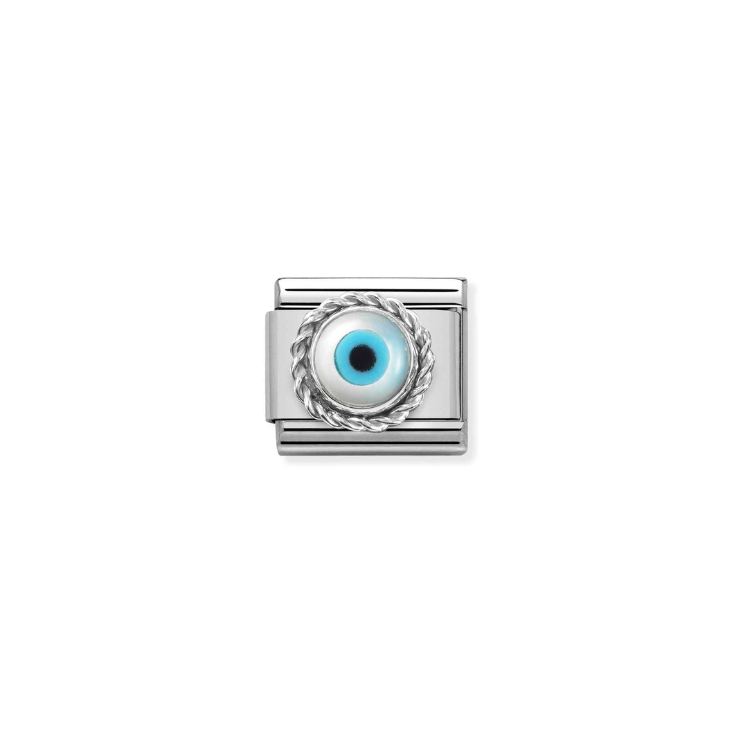 COMPOSABLE CLASSIC LINK 330506/18 GREEK EYE IN SILVER