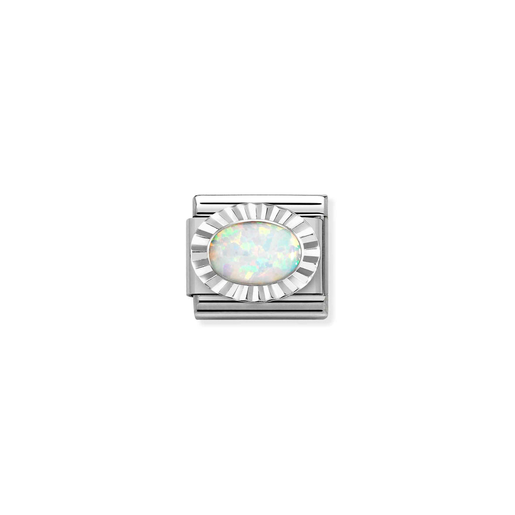 COMPOSABLE CLASSIC LINK 330507/07 WHITE OPAL IN SILVER