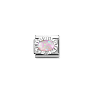 COMPOSABLE CLASSIC LINK 330507/38 PINK OPAL IN SILVER