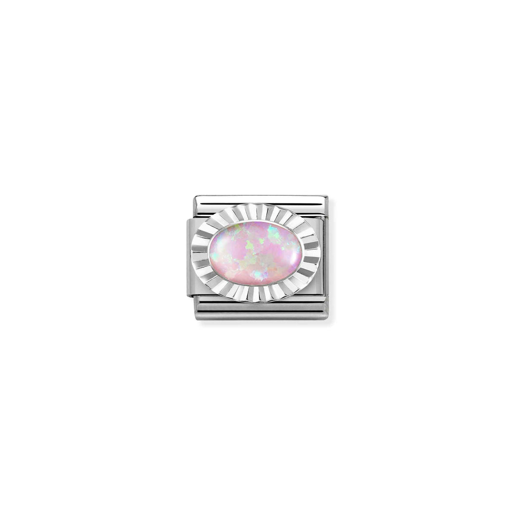 COMPOSABLE CLASSIC LINK 330507/38 PINK OPAL IN SILVER