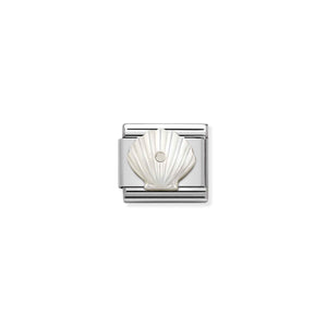 COMPOSABLE CLASSIC LINK 330509/11 SHELL WITH MOTHER PEARL IN 925 SILVER