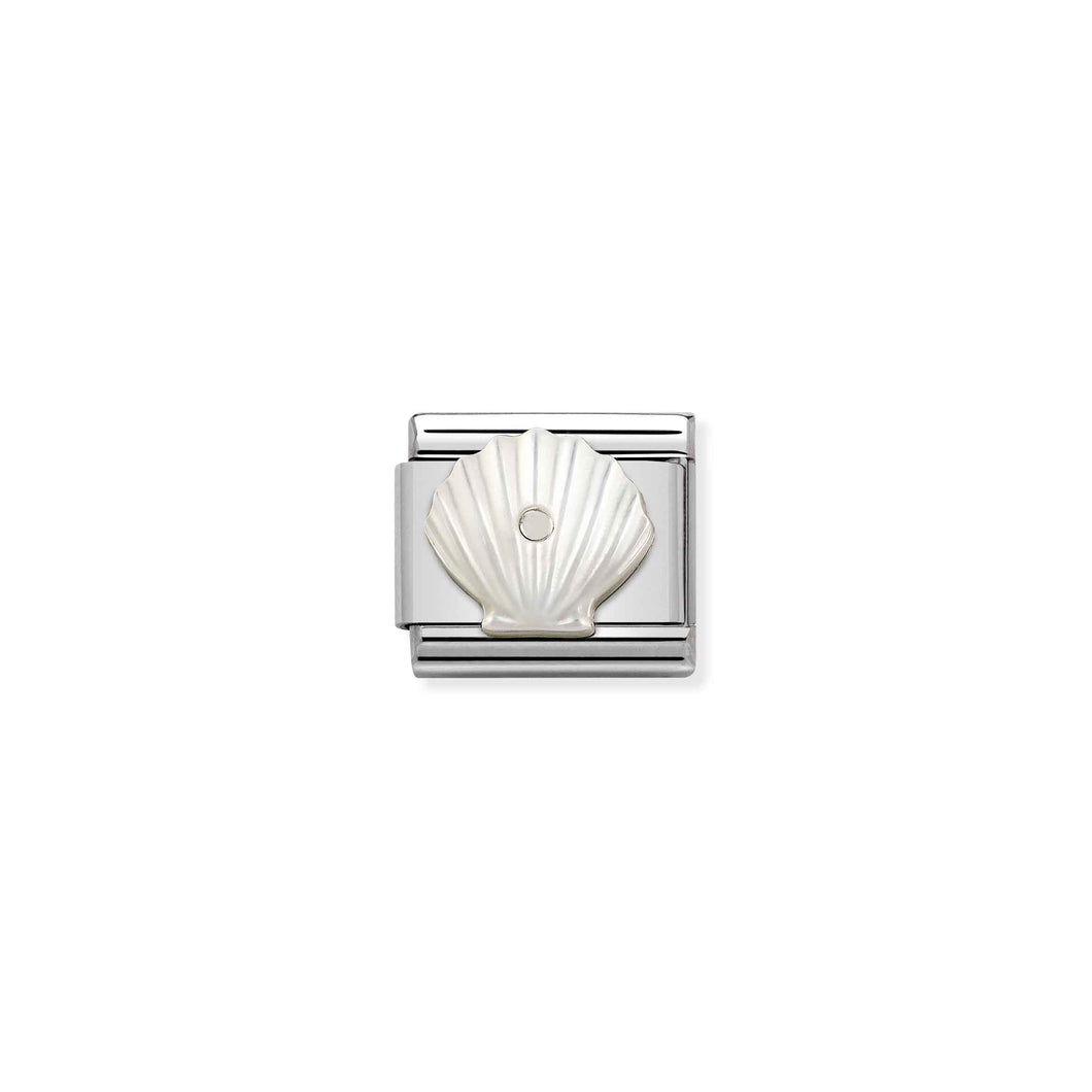 COMPOSABLE CLASSIC LINK 330509/11 SHELL WITH MOTHER PEARL IN 925 SILVER