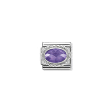 Load image into Gallery viewer, COMPOSABLE CLASSIC LINK 330604/001 FACETED PURPLE OVAL CZ IN 925 SILVER
