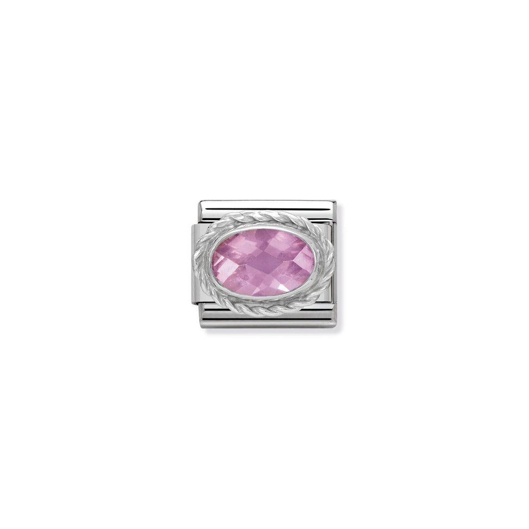 COMPOSABLE CLASSIC LINK 330604/003 FACETED PINK OVAL CZ IN 925 SILVER