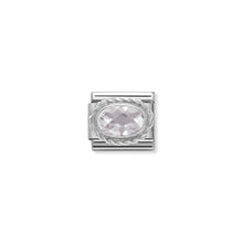 Load image into Gallery viewer, COMPOSABLE CLASSIC LINK 330604/010 FACETED WHITE OVAL CZ IN 925 SILVER
