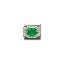 Load image into Gallery viewer, COMPOSABLE CLASSIC LINK 330604/027 FACETED EMERALD GREEN OVAL CZ IN 925 SILVER
