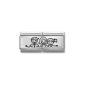 COMPOSABLE CLASSIC DOUBLE LINK 330710/35 FAMILY WITH DAUGHTER IN 925 SILVER