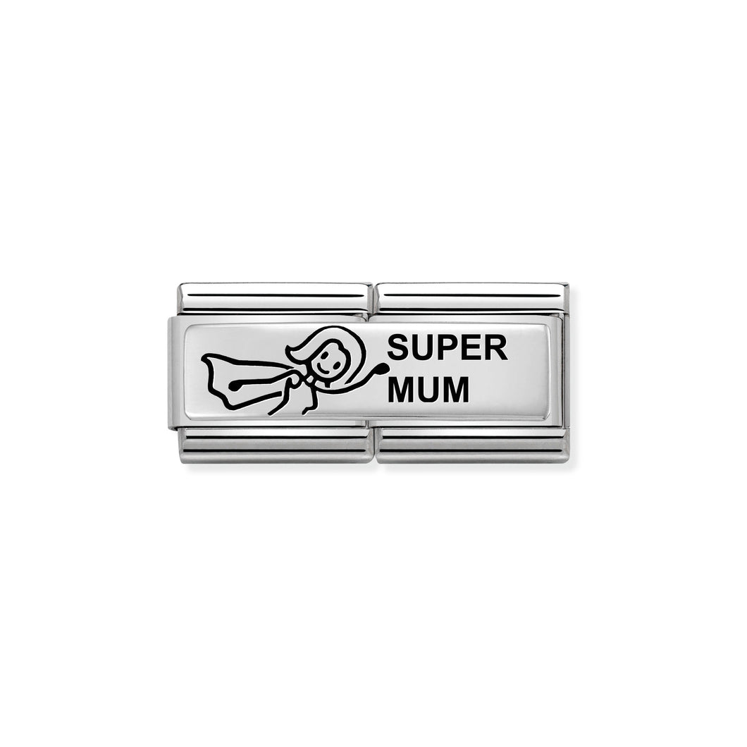 COMPOSABLE CLASSIC DOUBLE LINK 330710/38 SUPER MUM IN 925 SILVER