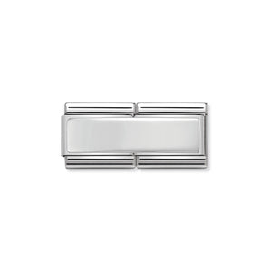 COMPOSABLE CLASSIC DOUBLE LINK 330710/01 SMOOTH ENGRAVABLE PLATE IN 925 SILVER
