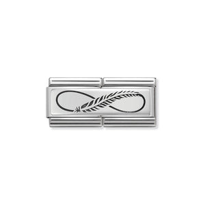 COMPOSABLE CLASSIC DOUBLE LINK 330710/12 INFINITY FEATHER IN 925 SILVER