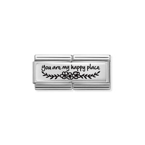 COMPOSABLE CLASSIC DOUBLE LINK 330711/06 YOU ARE MY HAPPY PLACE IN 925 SILVER