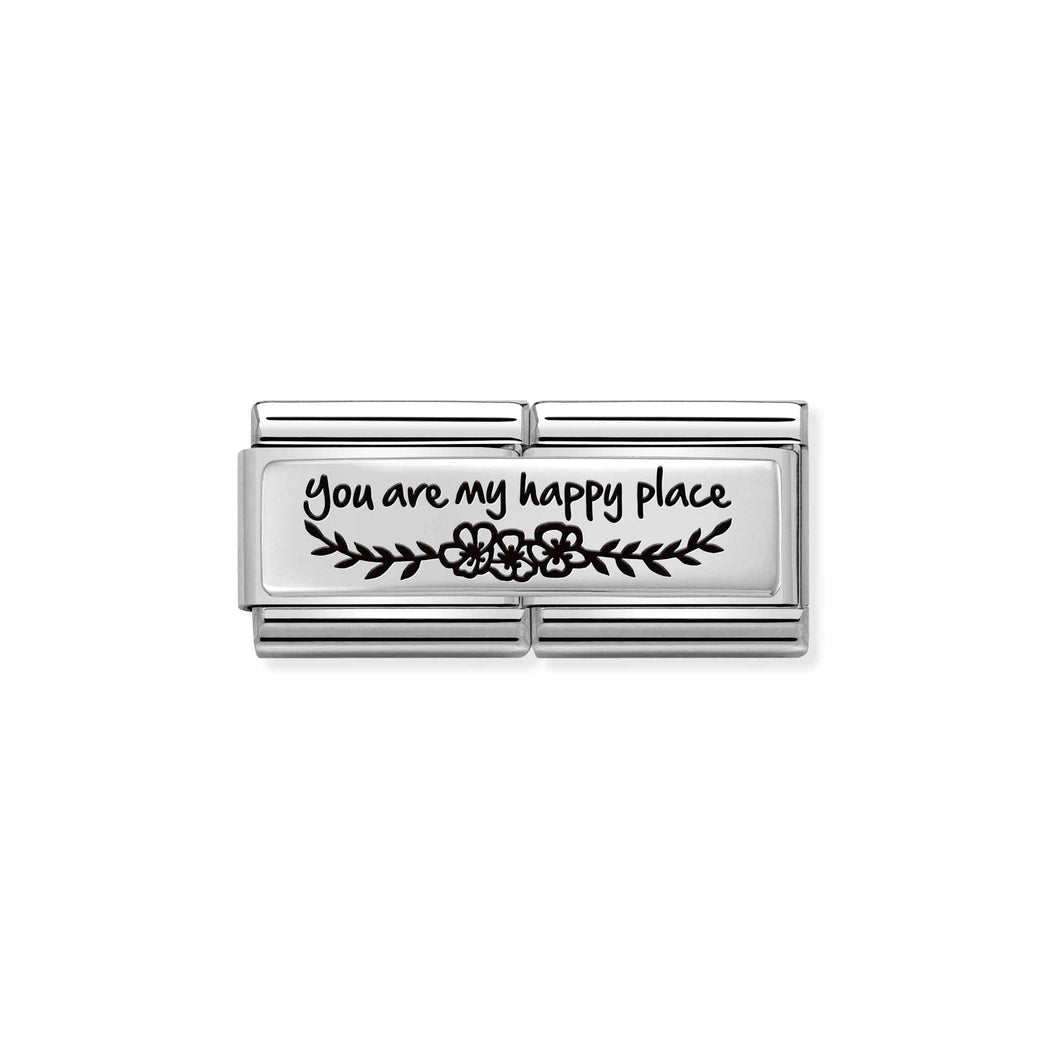 COMPOSABLE CLASSIC DOUBLE LINK 330711/06 YOU ARE MY HAPPY PLACE IN 925 SILVER