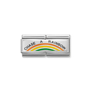 COMPOSABLE CLASSIC DOUBLE LINK 330721/02 CHASE A RAINBOW IN ENAMEL & 925 SILVER