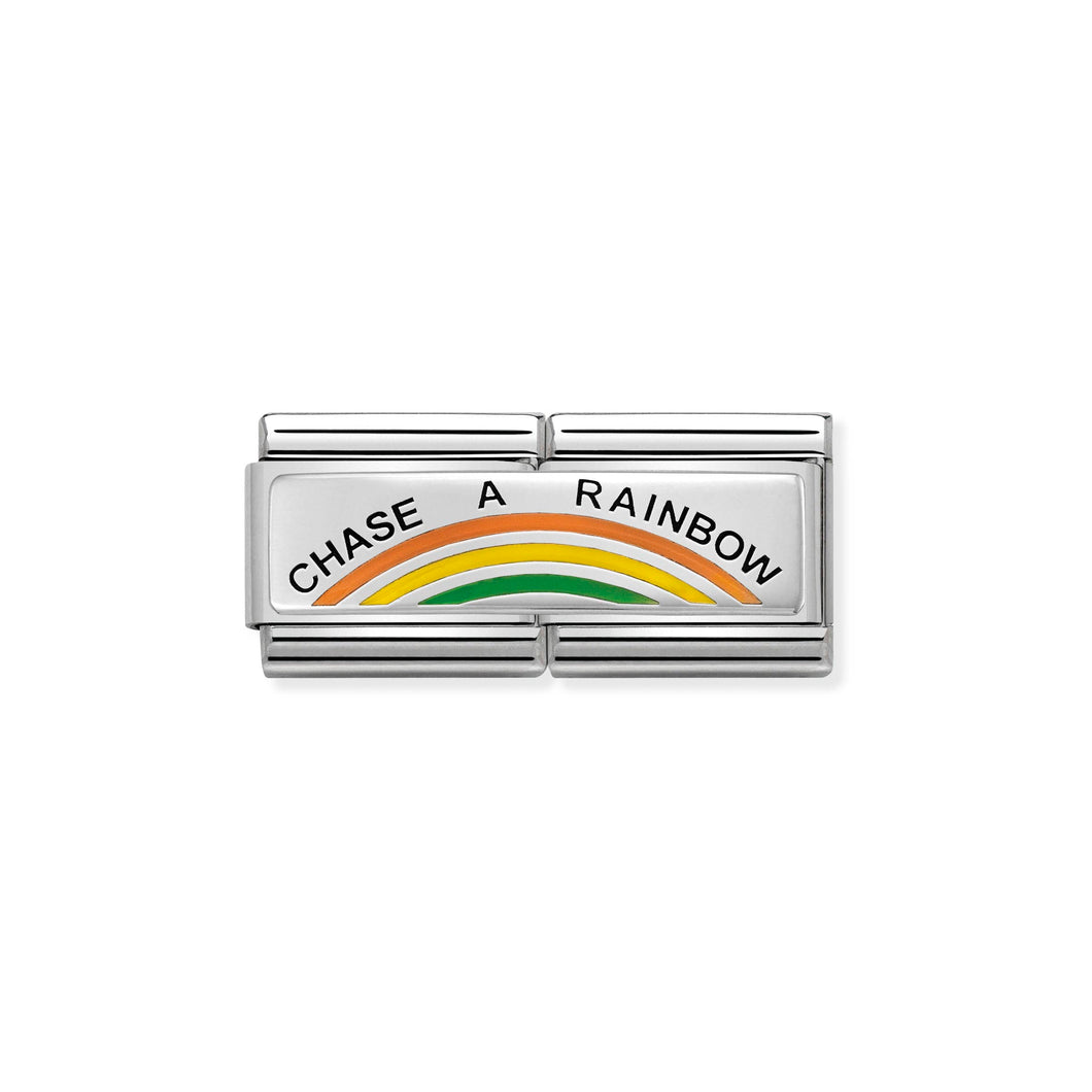 COMPOSABLE CLASSIC DOUBLE LINK 330721/02 CHASE A RAINBOW IN ENAMEL & 925 SILVER