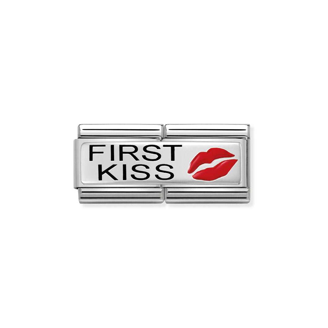 COMPOSABLE CLASSIC DOUBLE LINK 330721/03 FIRST KISS IN ENAMEL & 925 SILVER
