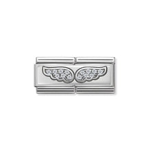 Load image into Gallery viewer, COMPOSABLE CLASSIC DOUBLE LINK 330732/01 ANGEL WINGS WITH CZ IN 925 SILVER
