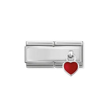 Load image into Gallery viewer, COMPOSABLE CLASSIC DOUBLE LINK 330780/03 RED HEART CHARM IN ENAMEL &amp; 925 SILVER
