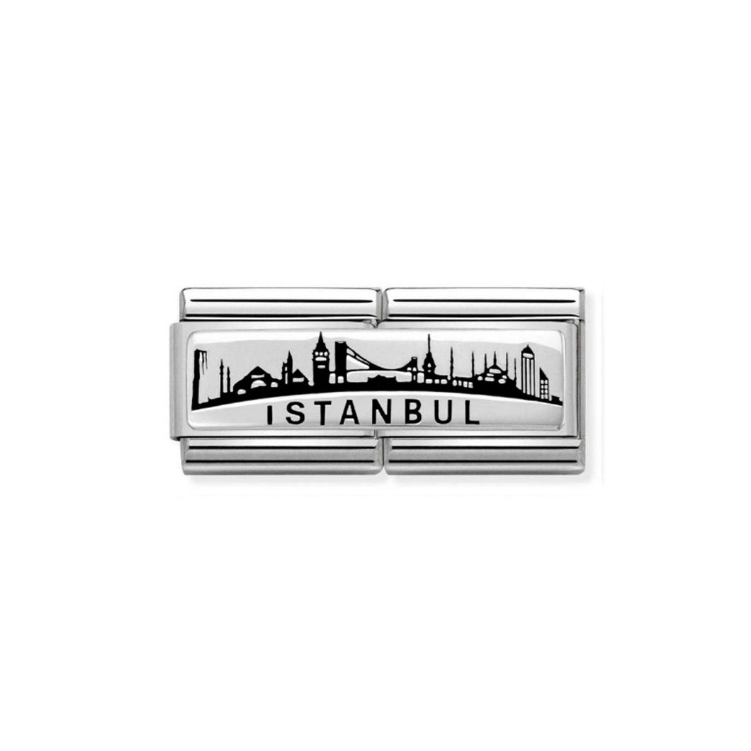 COMPOSABLE CLASSIC DOUBLE LINK 330790/03 ISTANBUL SKYLINE IN 925 SILVER