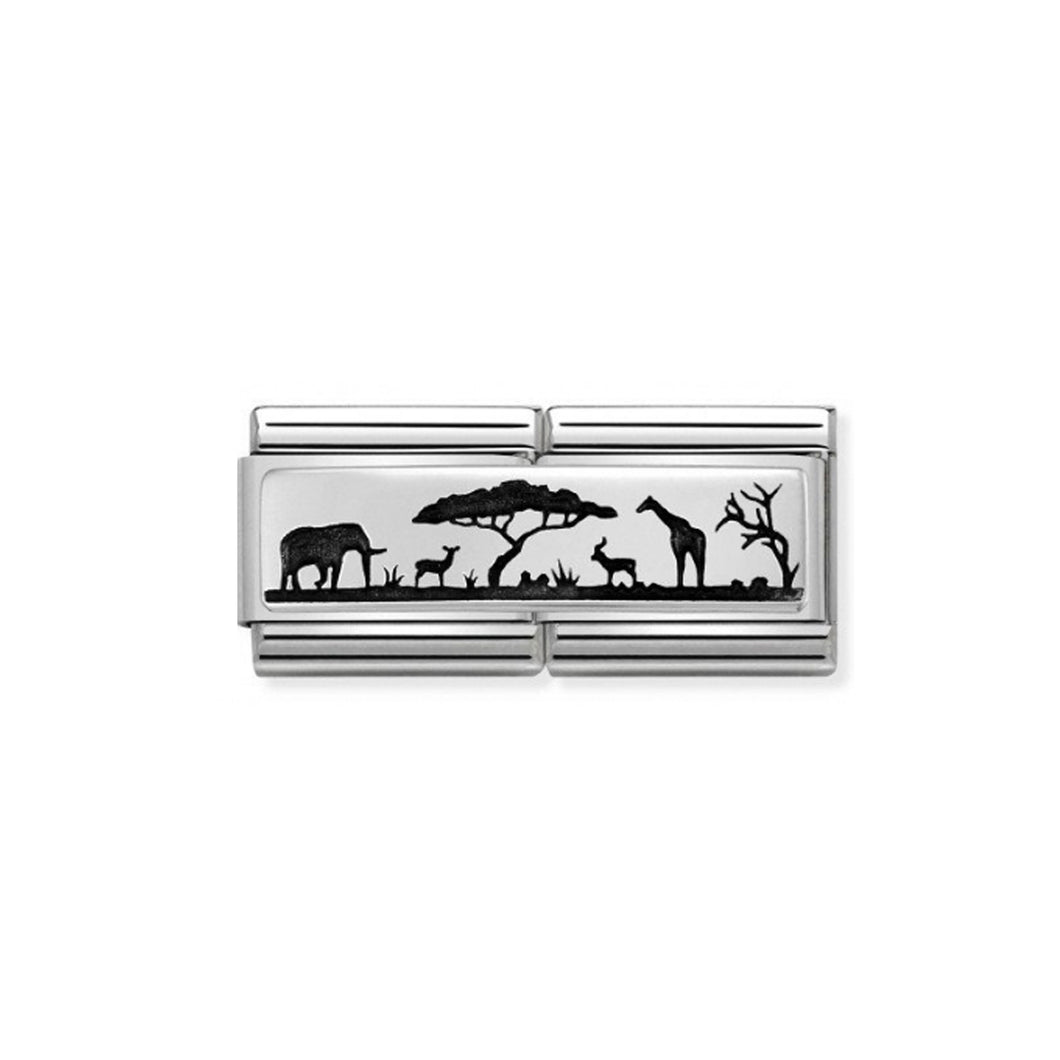 COMPOSABLE CLASSIC DOUBLE LINK 330790/07 AFRICAN SAVANNAH IN 925 SILVER