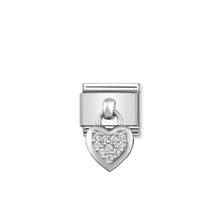 Load image into Gallery viewer, COMPOSABLE CLASSIC LINK 331800/01 HEART CHARM WITH CZ &amp; 925 SILVER
