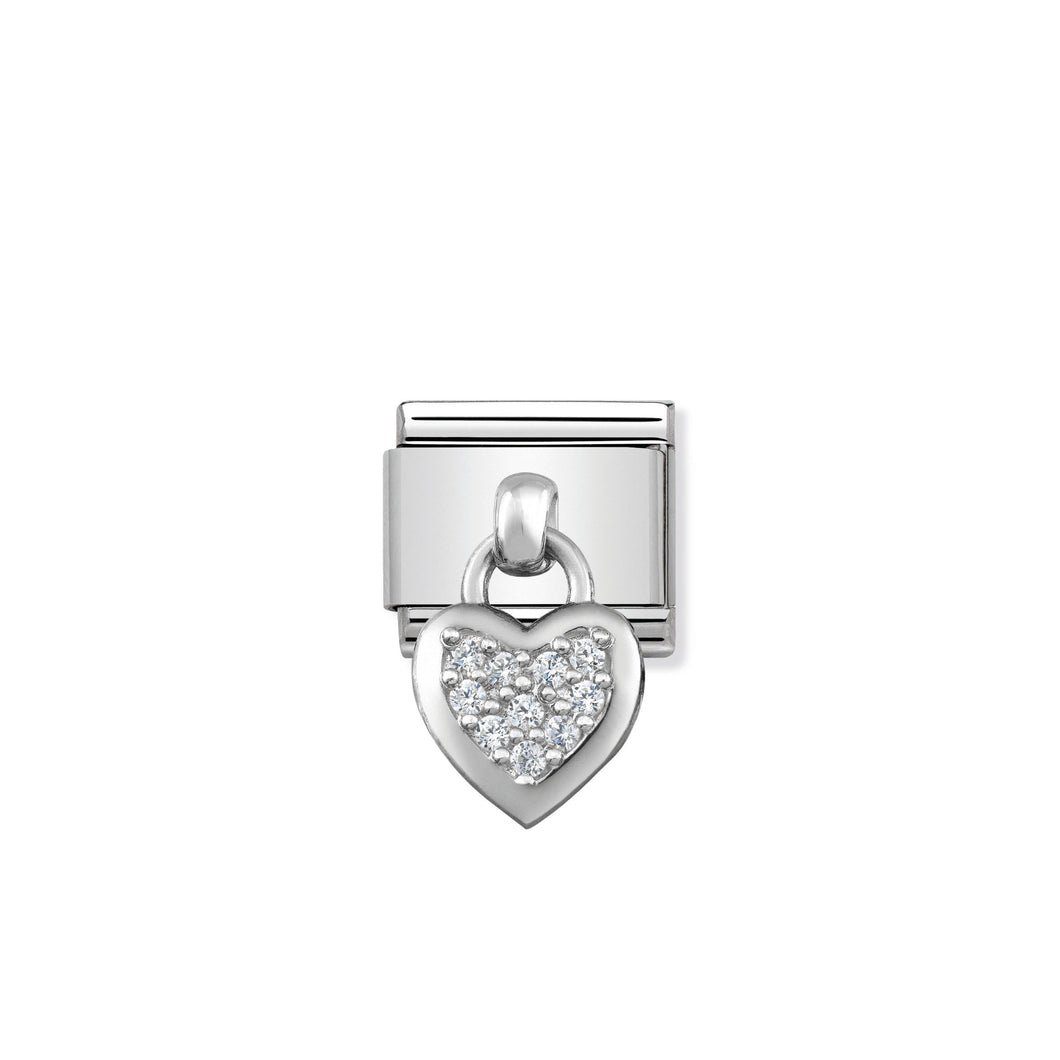 COMPOSABLE CLASSIC LINK 331800/01 HEART CHARM WITH CZ & 925 SILVER