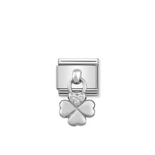 Load image into Gallery viewer, COMPOSABLE CLASSIC LINK 331800/02 FOUR LEAF CLOVER CHARM WITH CZ &amp; 925 SILVER
