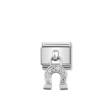 Load image into Gallery viewer, COMPOSABLE CLASSIC LINK 331800/03 HORSESHOE CHARM WITH CZ &amp; 925 SILVER
