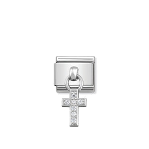 COMPOSABLE CLASSIC LINK 331800/04 CROSS CHARM WITH CZ & 925 SILVER