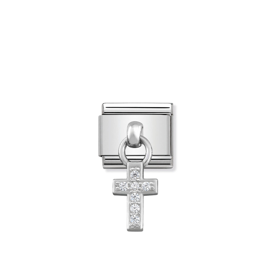 COMPOSABLE CLASSIC LINK 331800/04 CROSS CHARM WITH CZ & 925 SILVER